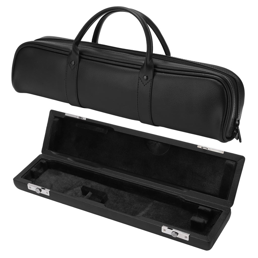 16 Hole Flute Bag Artificial Leather Black Flutes Case Box Musical Instrument Accessories