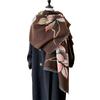 Girly Style Simple Camellia Mori Contrasting Colors Double-sided Imitation Cashmere Scarf Winter Shawl