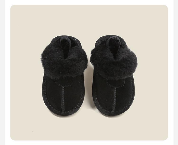 Fleece-Lined Cotton Slippers: Boys'/Girls' Toddler Walking Shoes, Warm Baby Pre-Walking Winter Footwear.