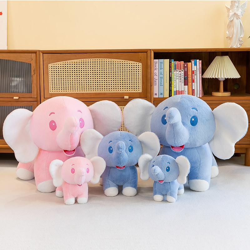 Adorable Lucky Plush Elephant Doll In Soft Blue And Pink Colors Perfect For Kids And Birthday Gifts