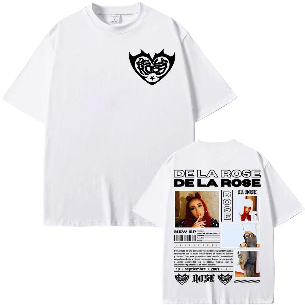 Singer Dela Rose Album Tour 2025 Cover Tshirts Unisex Women Clothing Harajuku Retro T Shirt 100 Cotton High Quality Tshirt Tops