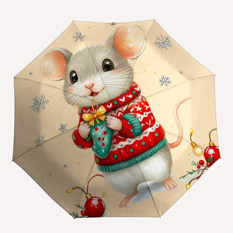 

1pc mouse holiday Pattern Umbrella Design Automatic Opening and Closing Umbrella, High-quality Travel Umbrella, Lightweight and Portable, -28