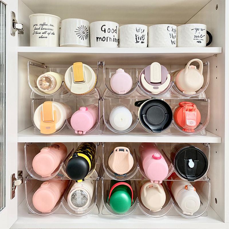 Vícevrstvý stohovatelný držák na termosku Kuchyňský stojan na ukládání hrnků na vodu Úložná police Stojan na vystavení lahví s vodou