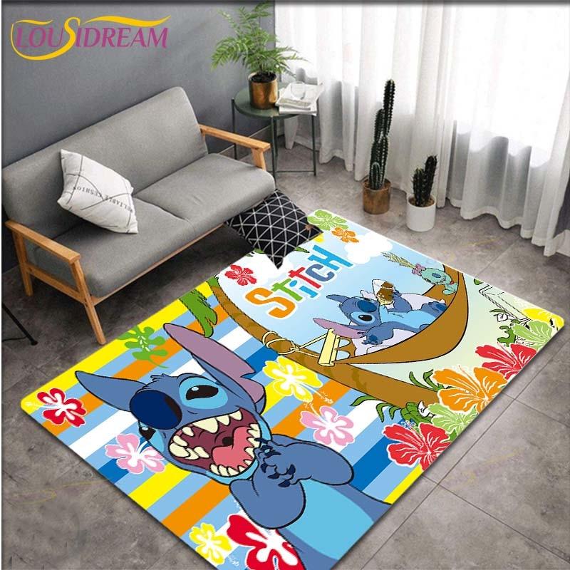 Anime Stitch Pattern Carpets Living Room Anti-Skid Area Rug Kids Bedroom Mats Yoga Mat Large Carpet Decor
