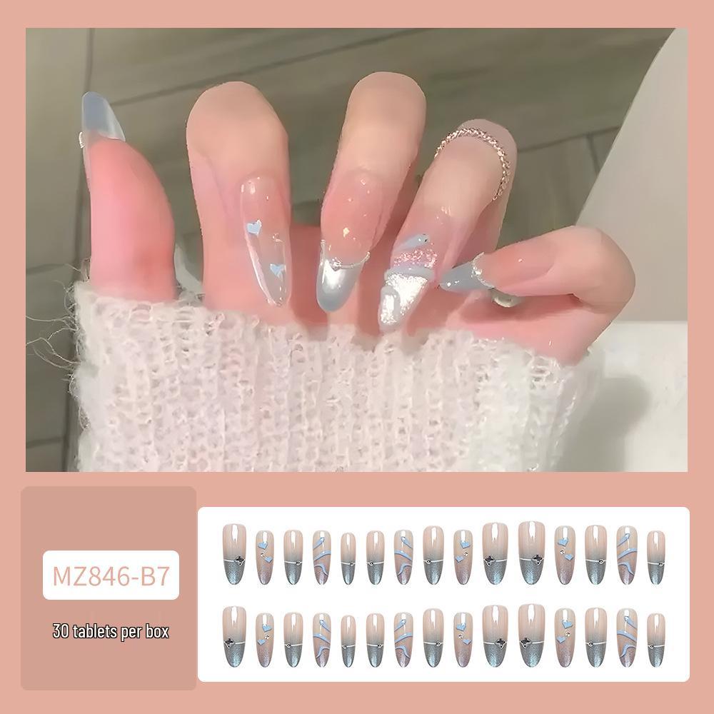 French Rhinestone Handmade Press-On Nail Tips