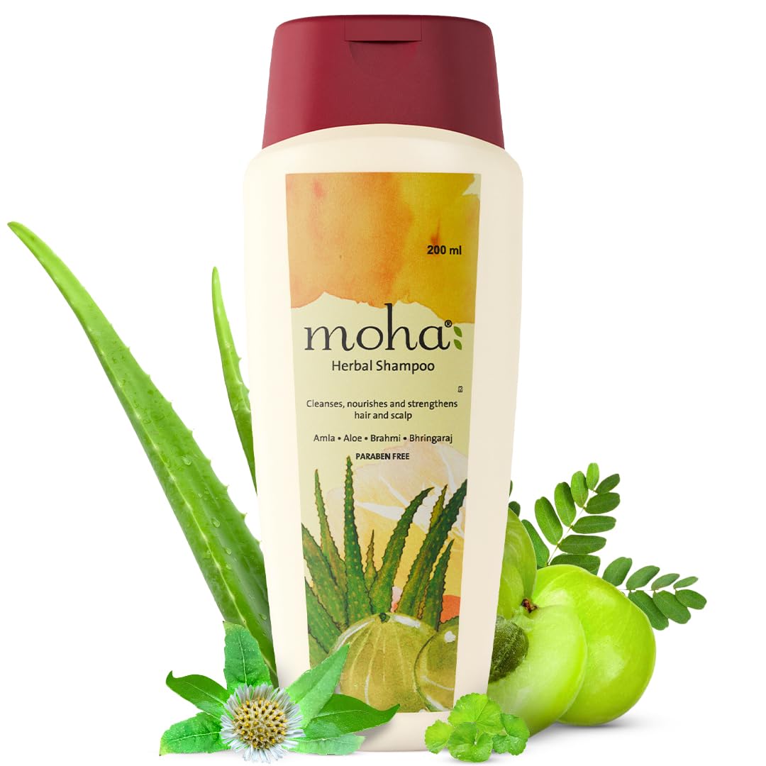 

Moha Herbal Shampoo for Hair Growth & Anti-Hair Fall | Nourishing Daily Use Amla Bhringraj Hair Cleanser 200ml