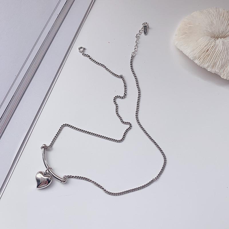 Korean Style Retro Love Heart Necklace - Trendy, Simple Clavicle Chain for Women's Fashion