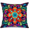 Home Decor Colorful Mandala Pattern Digital Printed Pillow Covers Pattern Cushion Cover Suitable for Sofa Bedroom Car Pillow