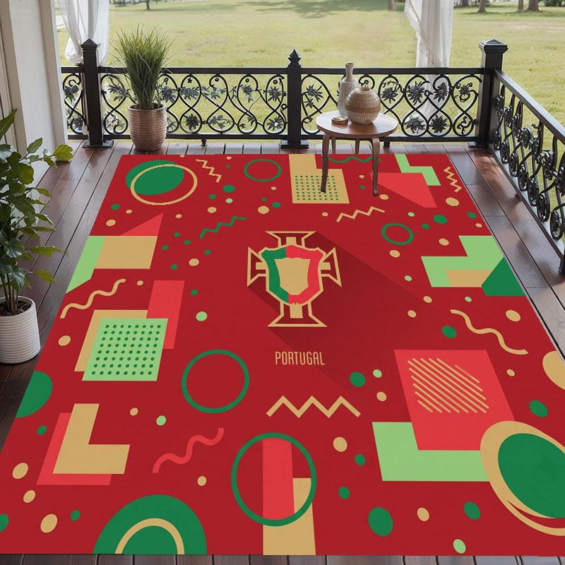 Soft Floor Carpet Portugal Football Pattern Area Rug Decorative Mat For Home Room Decoration