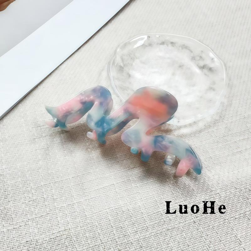 Luxury Large Acetate Wave Claw Clip for Women's Hair