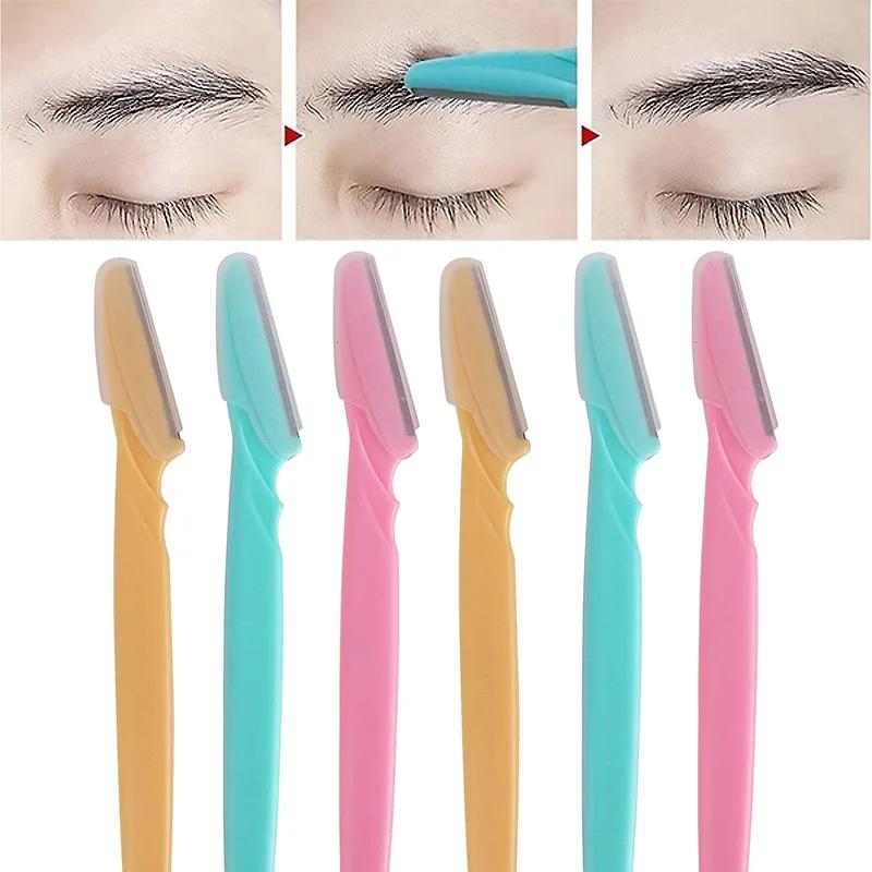 6 Stück/Set Augenbrauentrimmer Gesicht Körperhaarentferner Klinge Schere Augenbrauenrasierer Rasierer Former Augenbrauenformungswerkzeug Gesicht Make-up