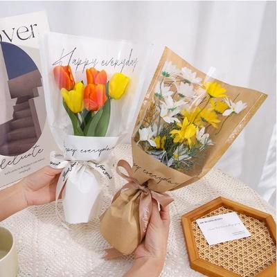 20/30 ST Genomskinlig Bukettförpackningspåse Enkel Rosblomma Förpackningspåse Alla hjärtans dag
