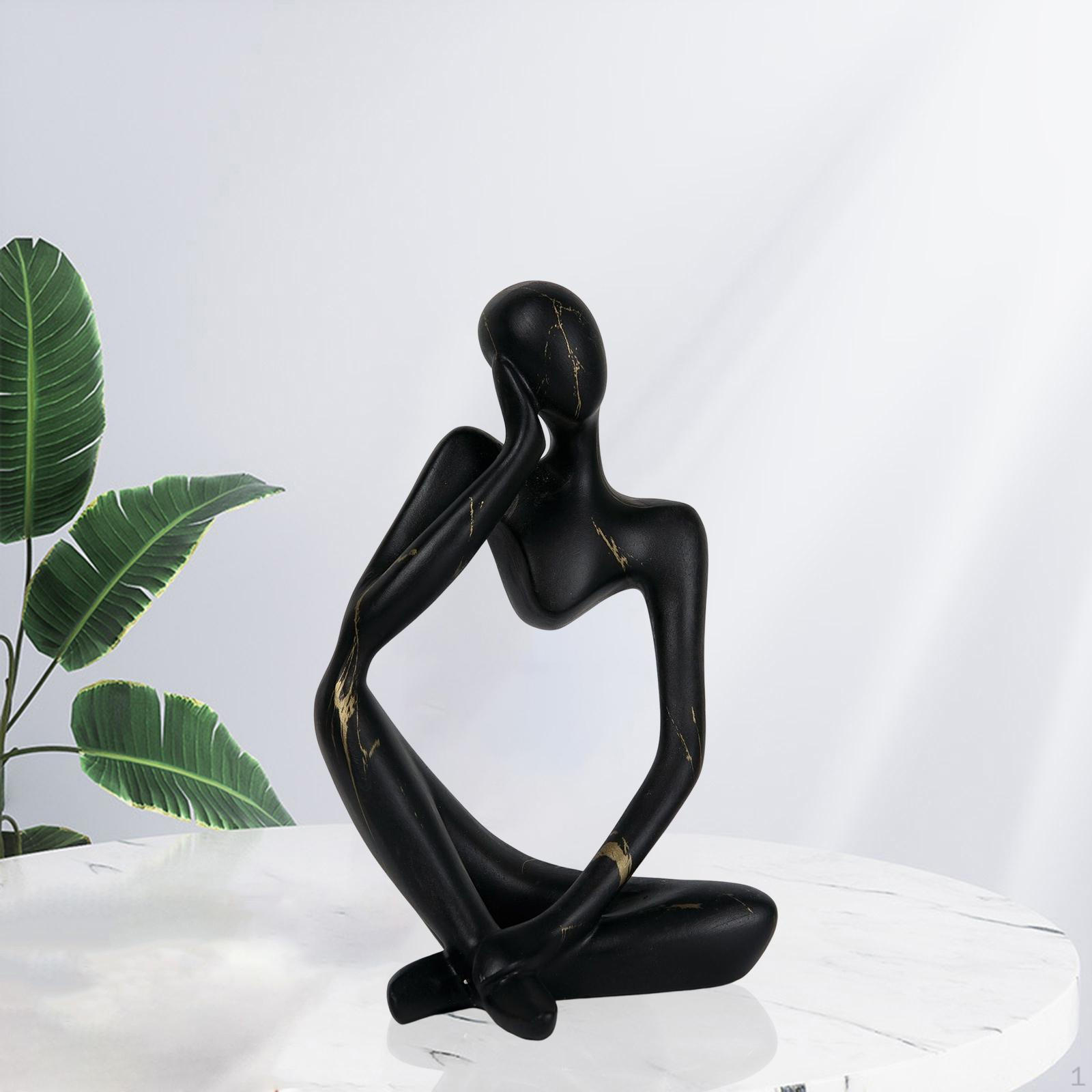 Abstract Thinker Statue Resin Ornament for Restaurant Holiday Decorations Thinking Right