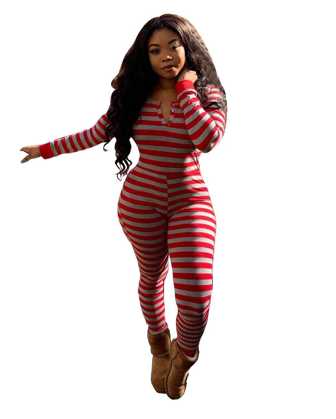 

Женский комбинезон в красную клетку с длинными рукавами и брюками L