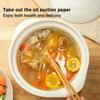 50/100pcs Food Grade Oil Absorbing Paper, Reduces Grease In Fried Foods & Soups, Round Kitchen Filter Paper for Healthy Cooking