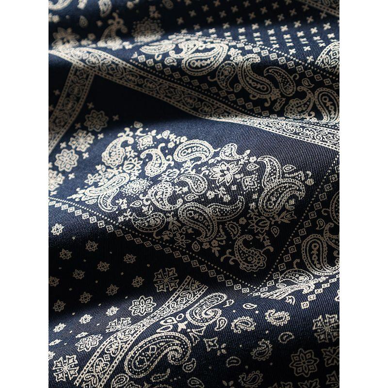Japanese Retro Lazy Style Pure Cotton Printed Shirt Men's Long-Sleeve Spring and Autumn Jacket Export Men's Clothing All-Cotton Shirt