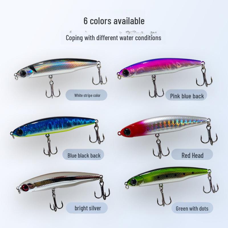 52mm Silver Fish Pencil Lure, 3.2g/5g Sinking Bait for All Water Layers, Ideal for Luofei and White Stripe Fish
