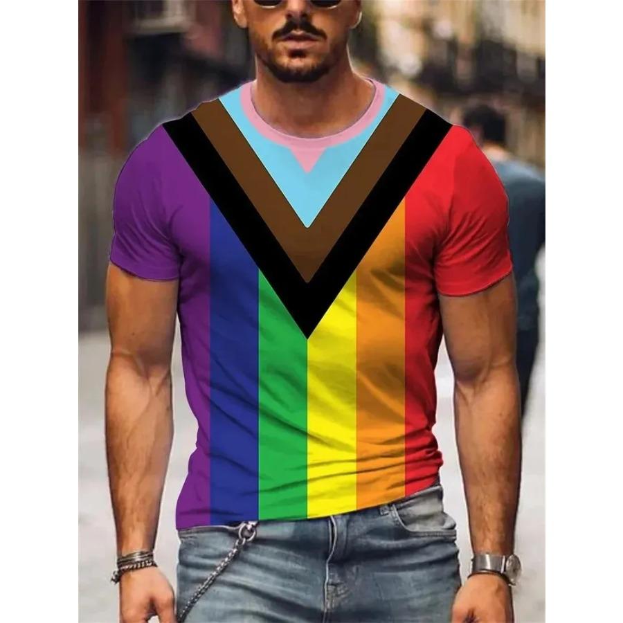 

Футболка для мужчин с принтом радужной полосы, с коротким рукавом, топ для отдыха, 3D, повседневная, модная, уличная, полиэстер, мужская футболка, футболка, мужская винтажная одежда 6XL жёлтый