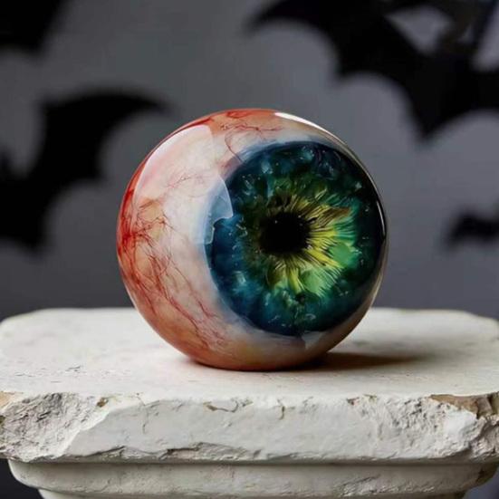 Realistic Eyeball Ornament Horror 3D Eye Sculpture Gothic Scary Eyeball Figurine for Haunted House Photo Booth Props Halloween Eve Party Supplies