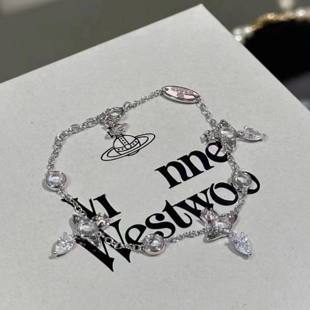 High-Edition Marquise-Cut Diamond Drop Necklace & Bracelet Set: Elegant Women's Light Luxury Fashion Clavicle Chain