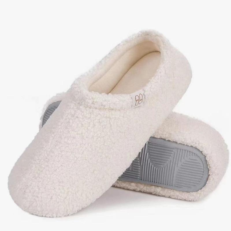 

Модные зимние женские хлопковые тапочки, сумка и плюшевые тапочки, женские нескользящие, мягкие и теплые домашние повседневные хлопковые туфли 42-43 белый