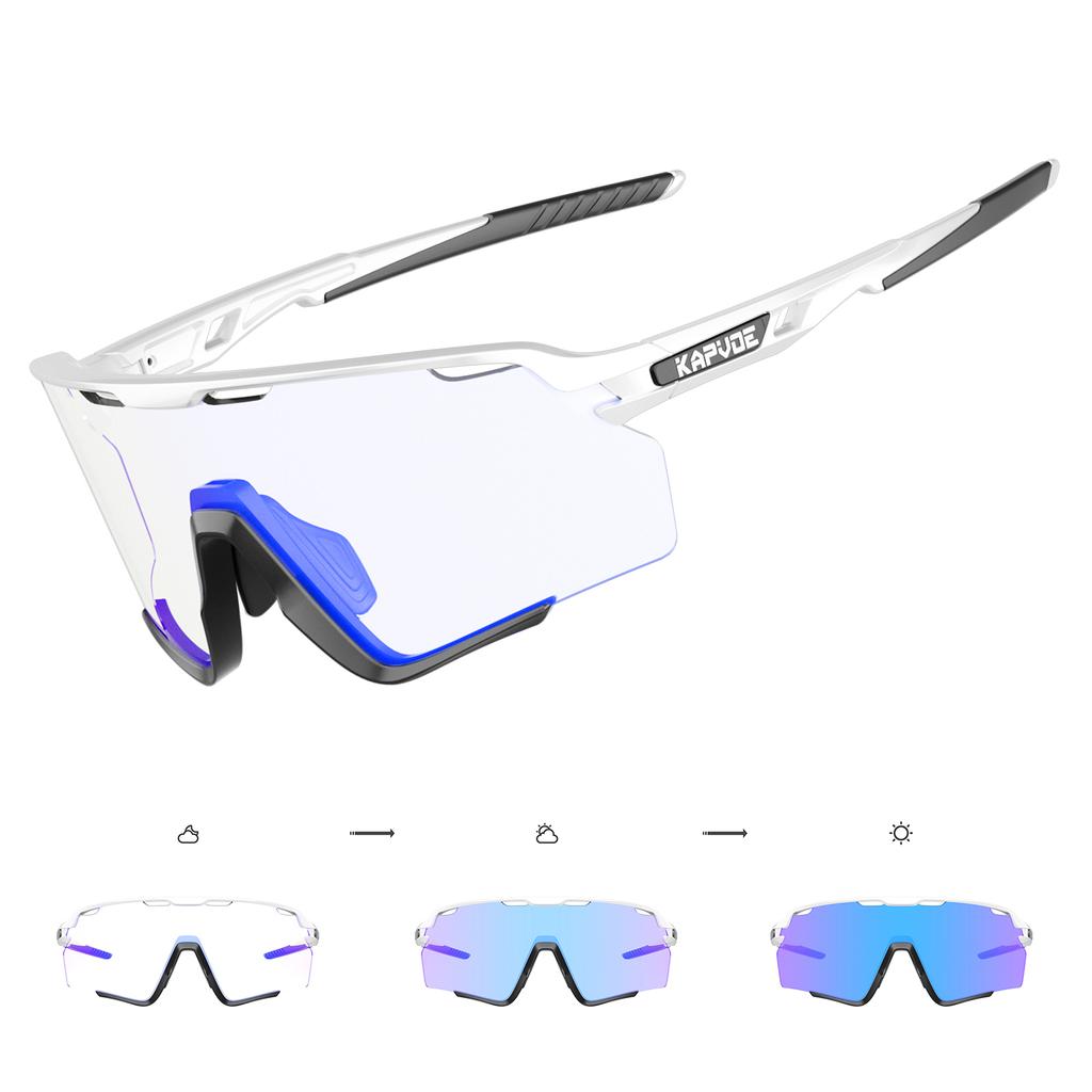 Kapvoe Photochromic Hiking Eyewear Cycling Glasses Sunglasses for Men Silver Lens Multi Color Women Bike Outdoor Riding Running