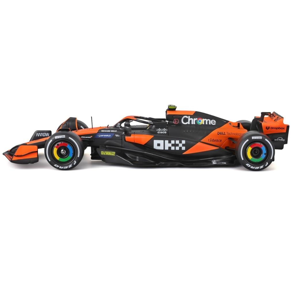 Bburago 2024 Model Scale F1 McLaren MCL38 with Lando Norris Figure Race Sports Car Diecast Model Car 1/24 #4 / 18-28040 (#4)