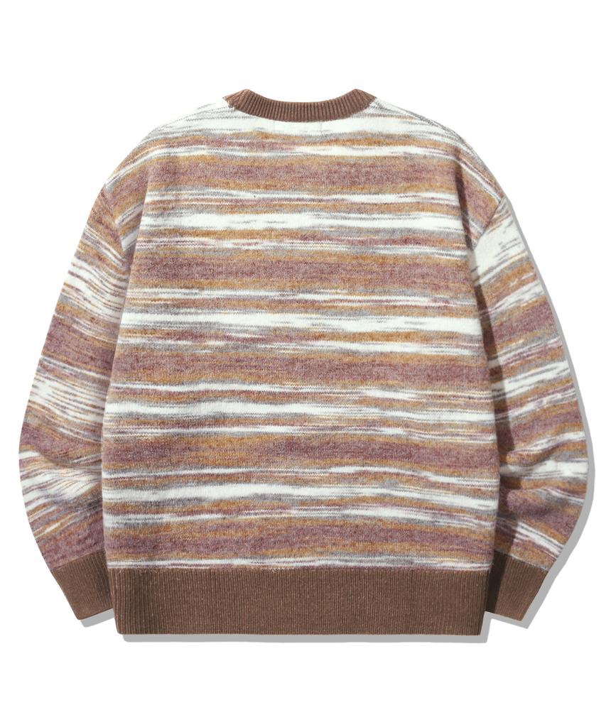 TRILLION Washable Multi-Color Gradient Crewneck Knit_Brown