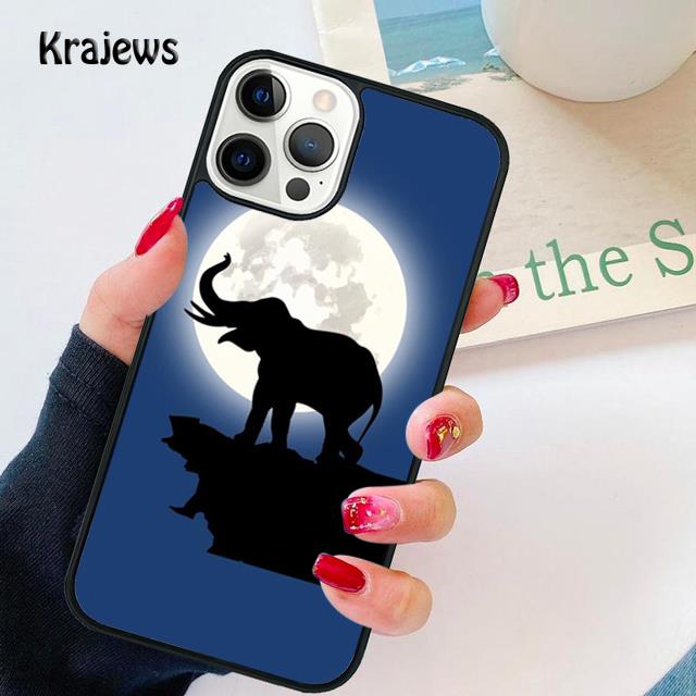 Baby Elephant Moon Soft Phone Case For iPhone 17 Air 16 15 Max Plus 11 12 13 Pro Max Phone Cover coque Fundas