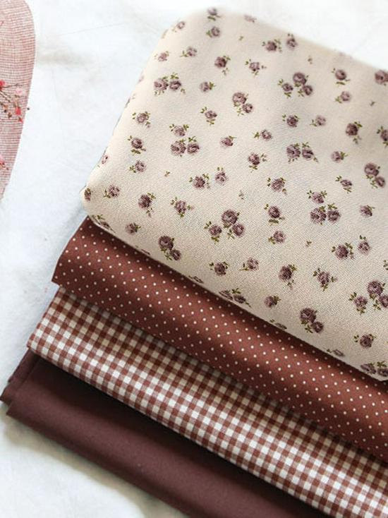 Artistic Handmade Cotton-Linen Plaid Shirt and Half-Skirt Floral Fabric for DIY Tablecloths, Cushions, and Bedding