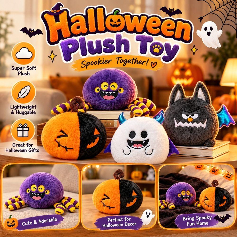 Ghost Stuffed Halloween Doll Pumpkin Decorative Plush Toy Halloween Plush Doll  Party Decoration