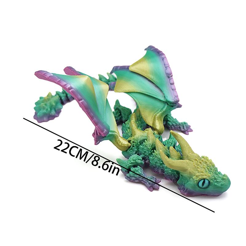1Pcs 3D Printing Large Flying Dragon Handicraft Ornaments Figurine Art Deco Resin Dragon Sculpture Tabletop Animal Theme Decor