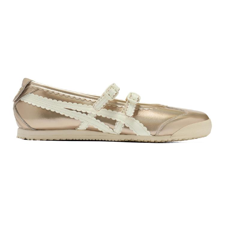 ONITSUKA TIGER MEXICO 66 Flat Mary Jane Shoes Women's Gold 1182A708-250