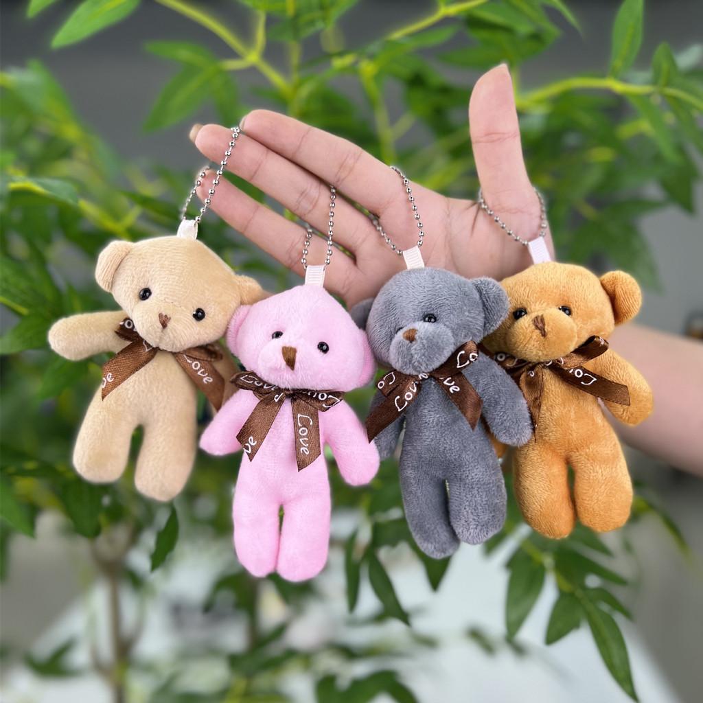 Delightful Short Soft Fur Bear Plush Keyring Perfect For Couples And Adorable Gifts