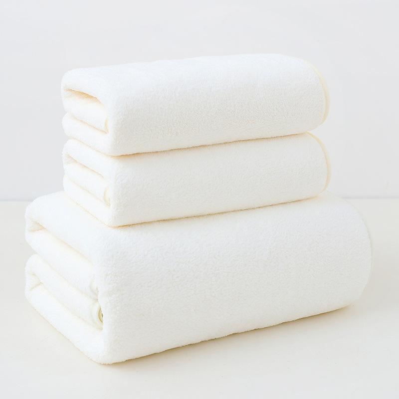 Plush Coral Fleece Bath Towel Set Ultra Soft High Absorbent Quick Dry Towel for Face Body Skin Friendly Home Bath Accessories