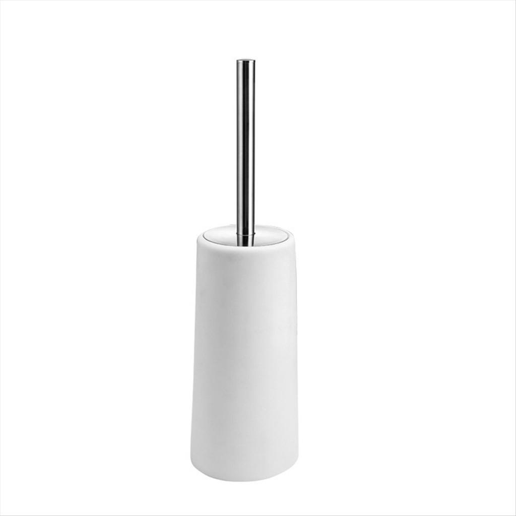 BHBL Toilet Brush and Holder, 2 Pack Toilet Brush with 304 Stainless Steel Long Handle, Toilet Bowl Brush White