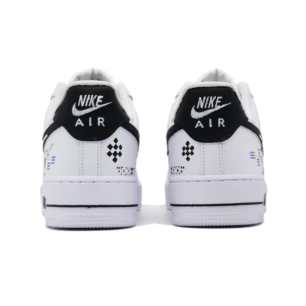 Nike Air Force 1 Collezione Stampe Antiscivolo Ammortizzazione Leggero Basse Skateboard Shoes Unisex Nero Bianco CW2288-111(Team241-CSgo)