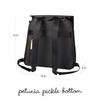 Petunia Pickle Bottom Meta Backpack Black Matte Canvas Mother's [Authorized Retailer]