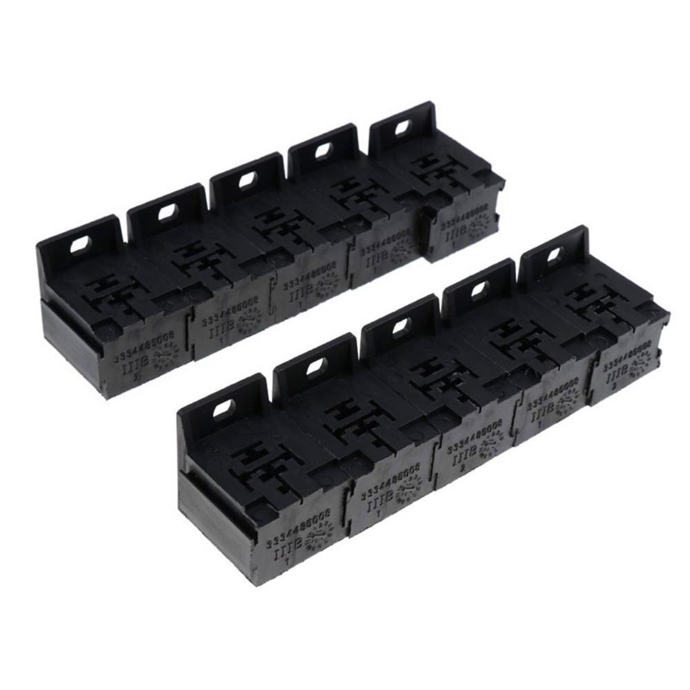 

New 10PCS 30A-80A 5 Pin Relay Sockets Connector Holder With 50pcs 6.3mm Terminals