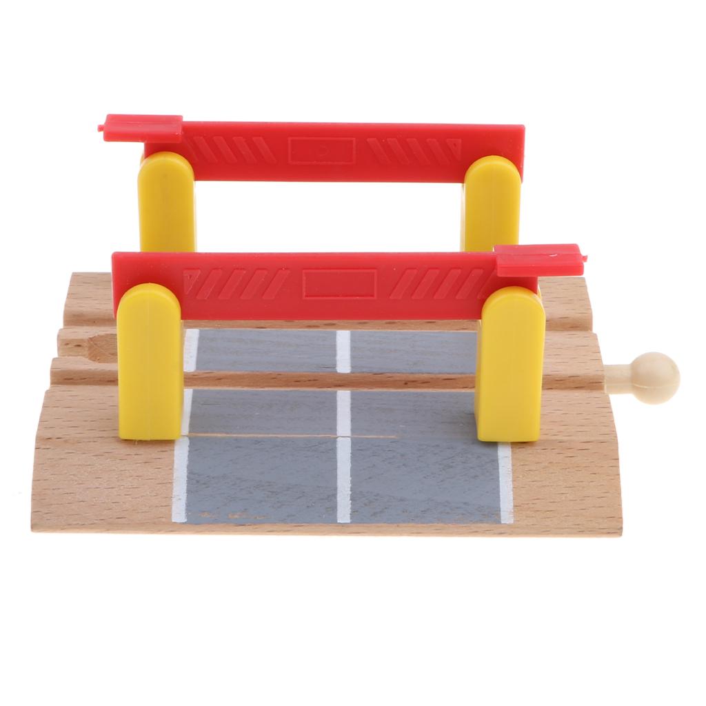 

Wooden Train Track Set Building Accessories Kids Toy Railroad Crossing Bar