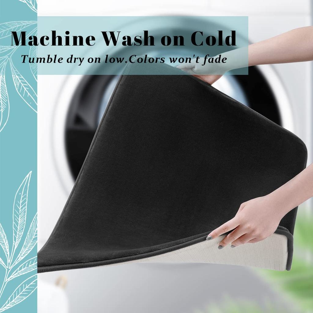 Schwarzer Schwamm super saugfähig rutschfest Memory-Schaum Badezimmerteppich maschinenwaschbar weichem Samt Badematte