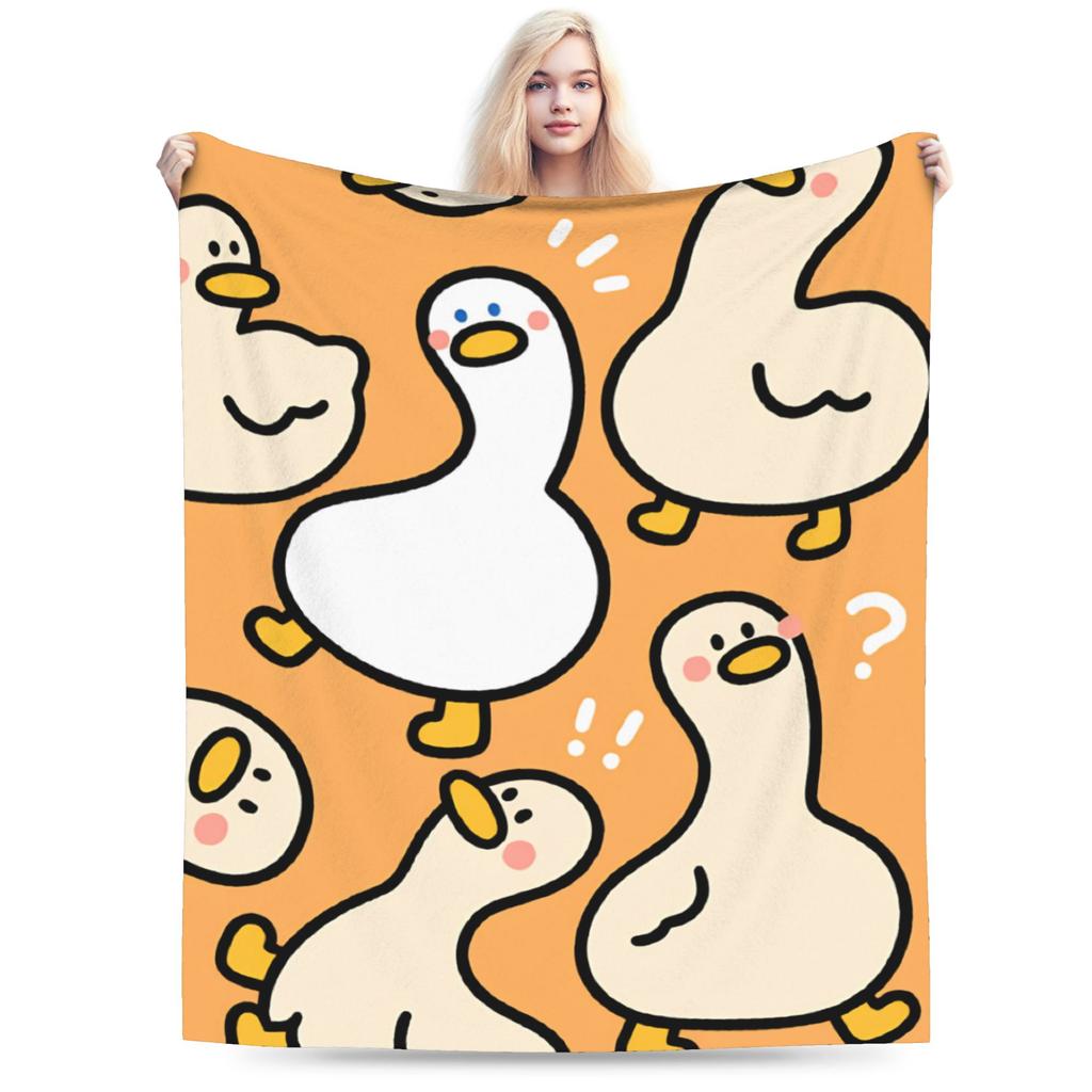 Cute Cartoon Duck Blanket Super Soft Fashion Plush Throw Blanket For Children Couch Bed Flannel Bedspread Bed Cover