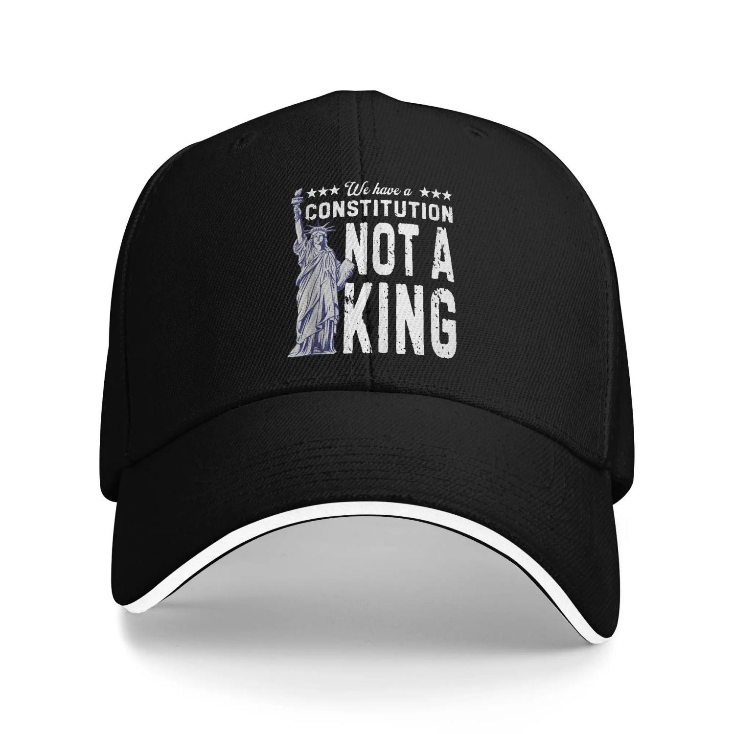 No Kings America We Have A Constitution Not A King Resist Baseball Cap Casual Unisex Trucker Hat Design Outdoor Baseball Caps one size