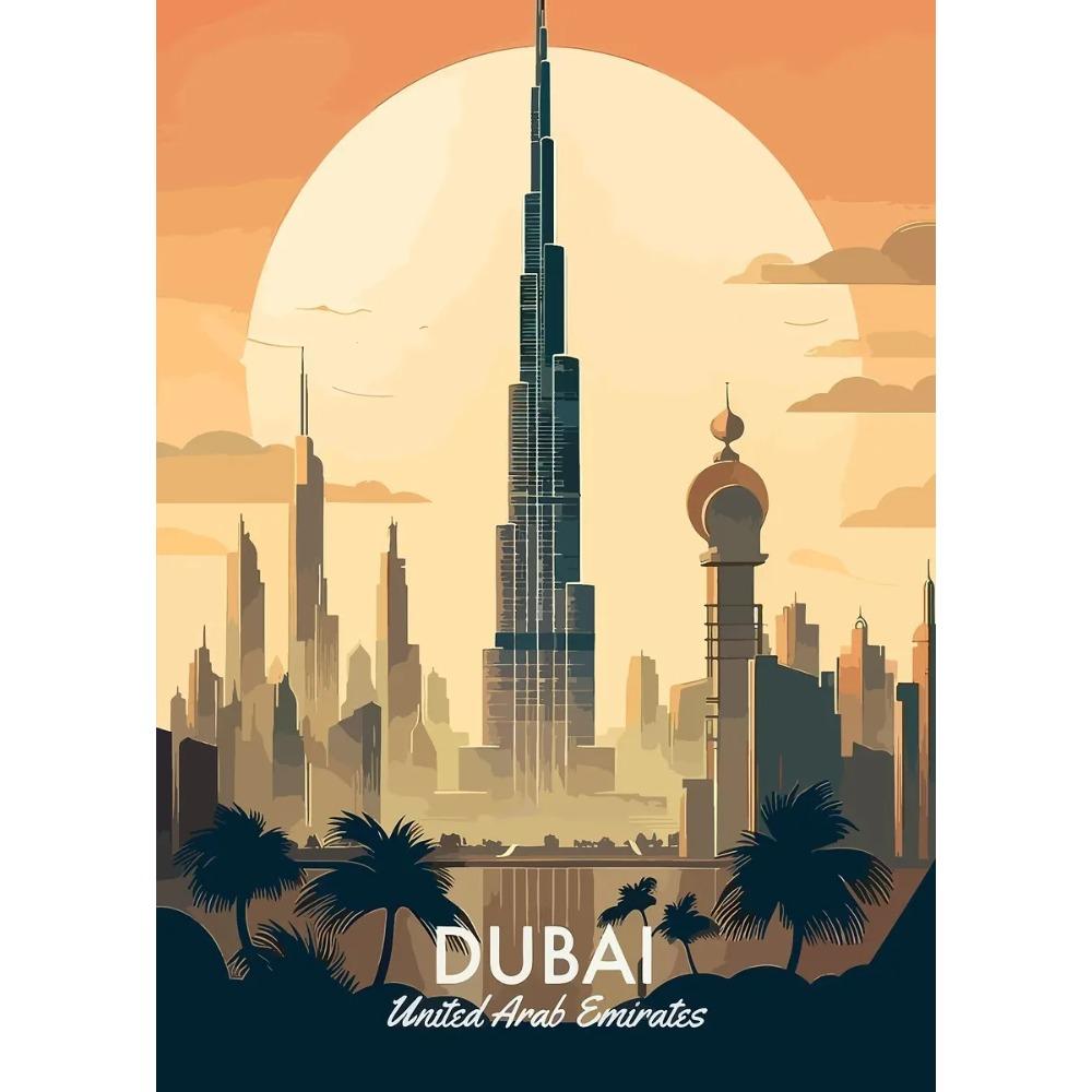 Retro Vibrant Cityscape Street Scene Posters London Double Decker Bus Prints Canvas Painting Wall Art Pictures Home Room Decor