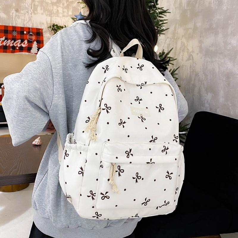 Women Student Backpack Floral Print Casual School Bag Versatile Rucksack School Outdoor Camping Picnic Bag