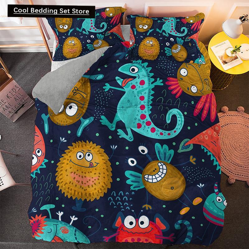 Cartoon Dinosaur Bedding Set Twin Queen King Animal Duvet Quilt Cover Pillowcase Jurassic World 2/3pcs Polyester Comforter Cover