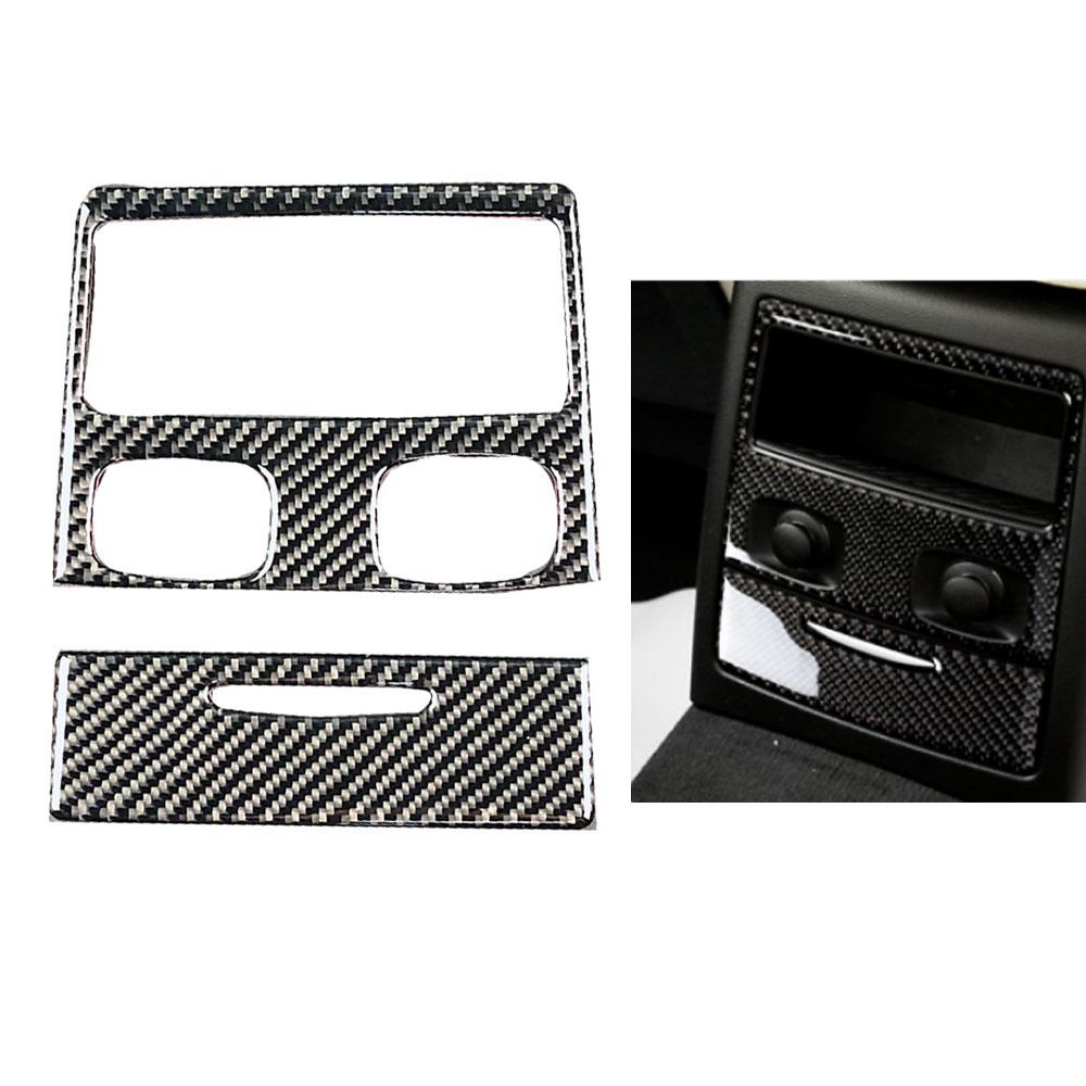 For BMW 3 Series E90 E92 2005-2012 - 3D Carbon Fiber Rear Air Outlet Storage Box Trim, Self-Adhesive Anti-Scratch Sporty
