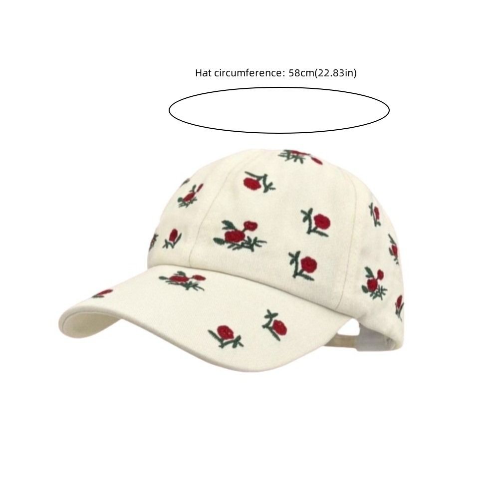 Breathable Embroidered Baseball Cap Sunshade Sun Hat Retro Sun Protection Cap Women