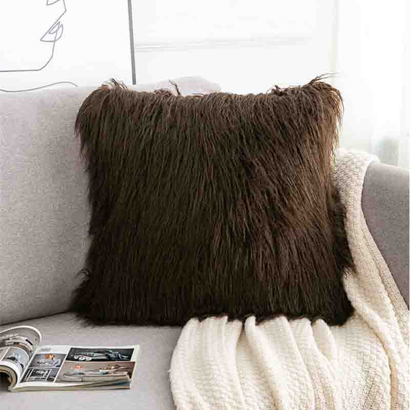 Plüschkissen Wolle Sofakissen Niedlich Netzrot Einfarbiges Kissen Bequem Weich Modern Schlicht Matte Stuhlpat