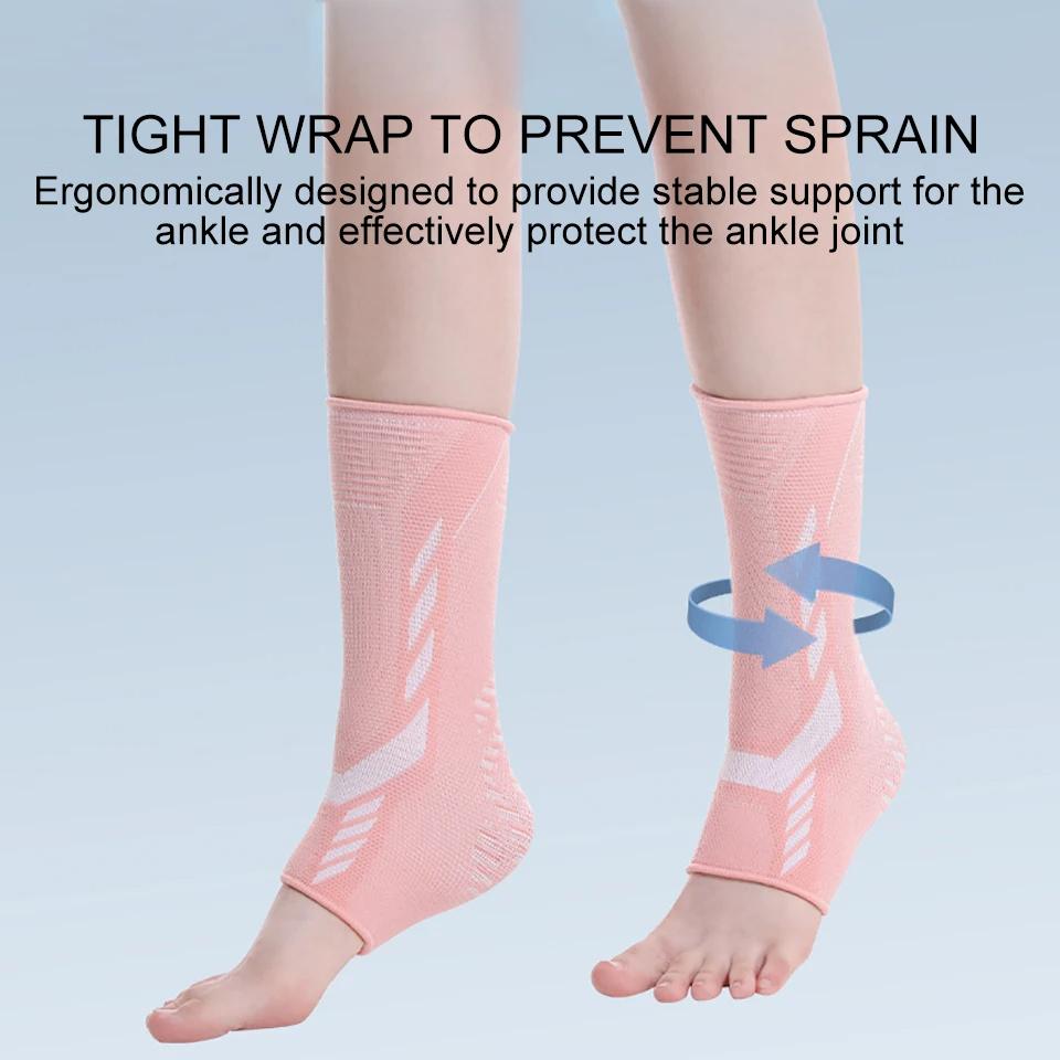 1Pc Elastic Compression Ankle Brace Support Sleeve for Football Basketball Injury Recovery Joint Pain Relief Nylon Knitting